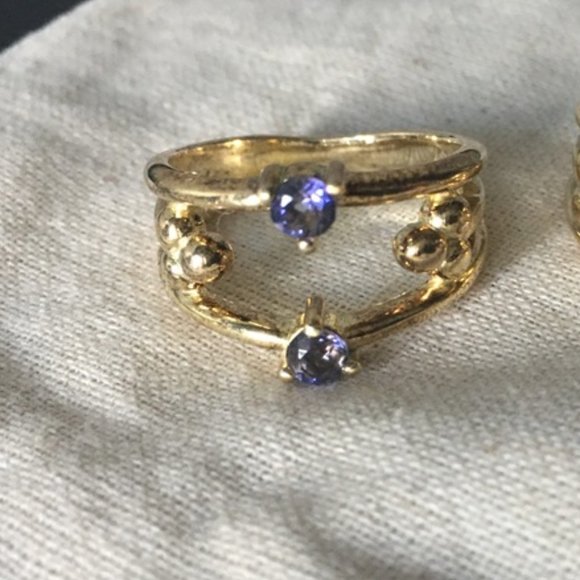 Pamela Love 18k gold plated "polar ring" with iolite - Picture 2 of 3